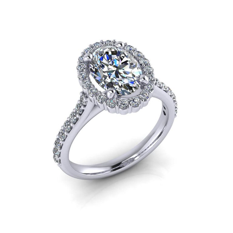 Floating Halo Oval Engagement Ring TOSOTO&Esther