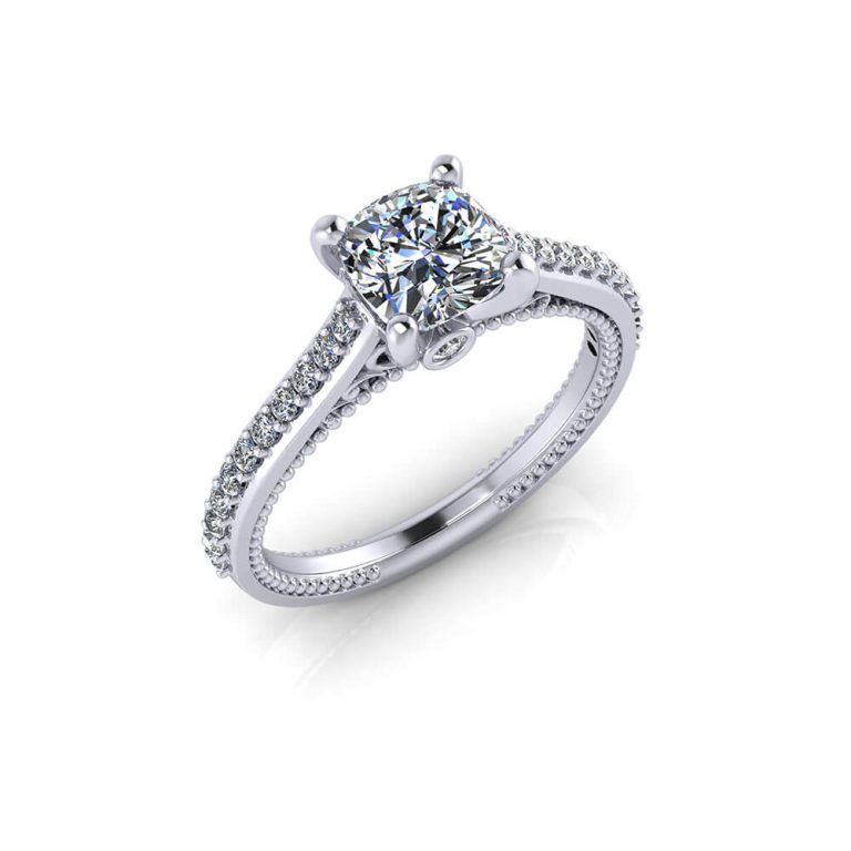 Antique Cushion Engagement Ring TOSOTO&Esther