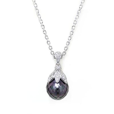Faceted Black Pearl Necklace