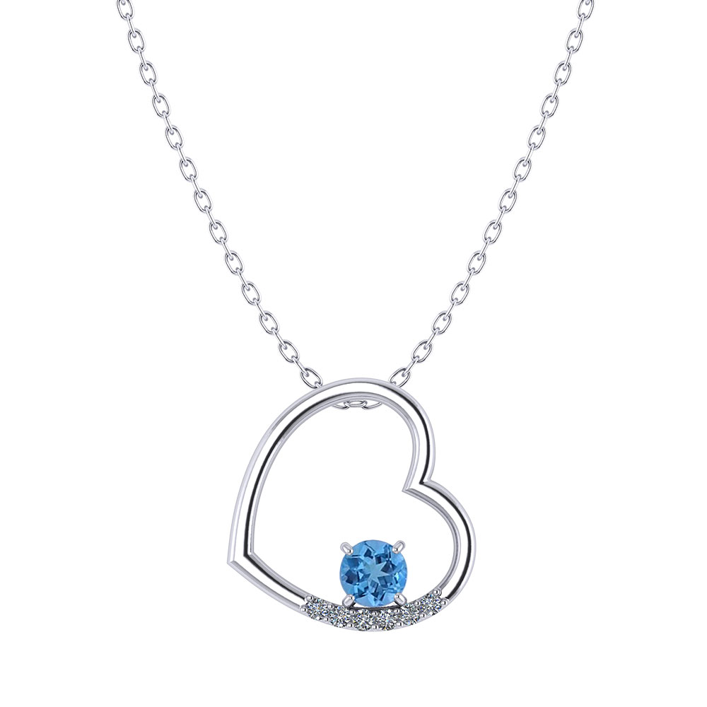 Blue Topaz Heart Necklace – TOSOTO&Esther